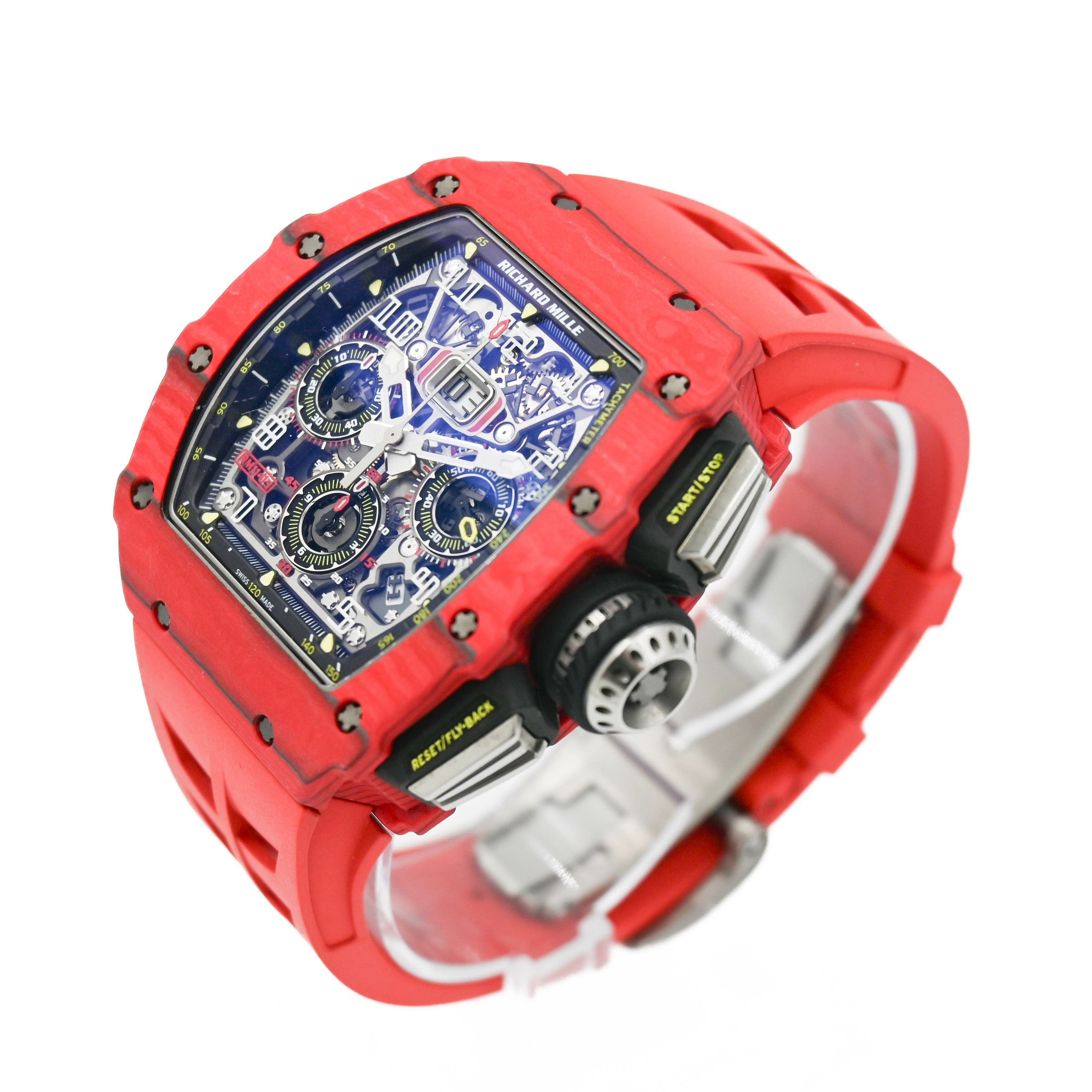 リシャールミル Richard Mille 未使用　ベルト　赤　RM11 L 新品)RICHARD MILLE リシャール ミル オートマチック RM35-02 レッド